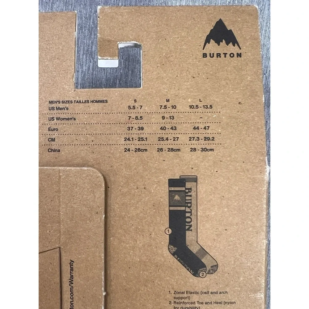 Burton Men's Weekend Ski snow Socks 2 Pack Mushroom Green Maroon Large Snowboard